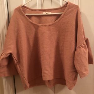 Madewell peach 3/4 sleeve top